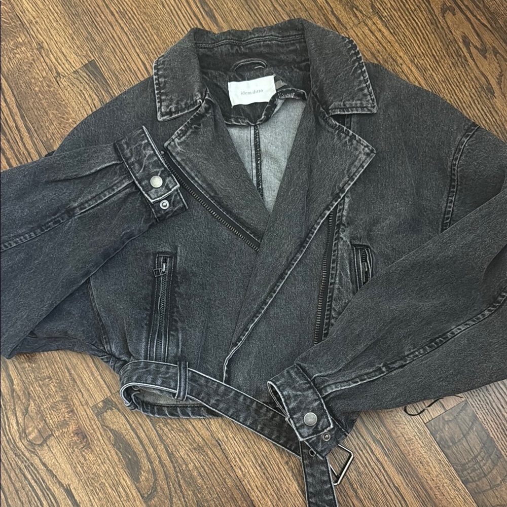 Washed Black Denim Jacket